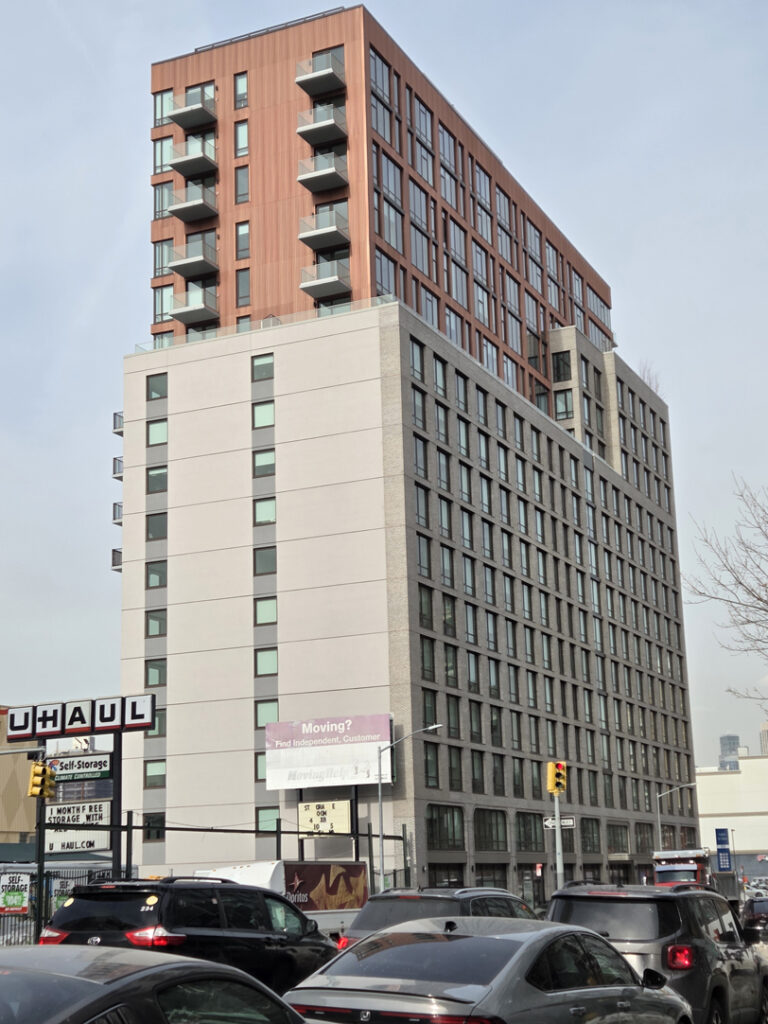 Large apartment building where rents start at about $4,000/month